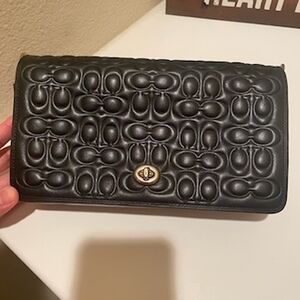 Coach Black Embossed Clutch